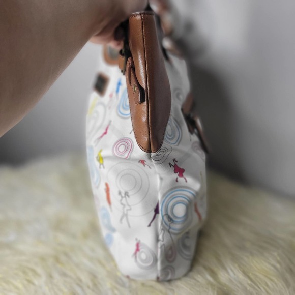 Junior Drake Love JD White Leather Novelty Print Shoulder Bag - Picture 5 of 15